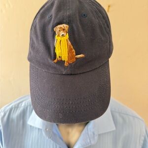 Cremieux Navy Chuck Adjustable Baseball Cap with Dog Embroidery